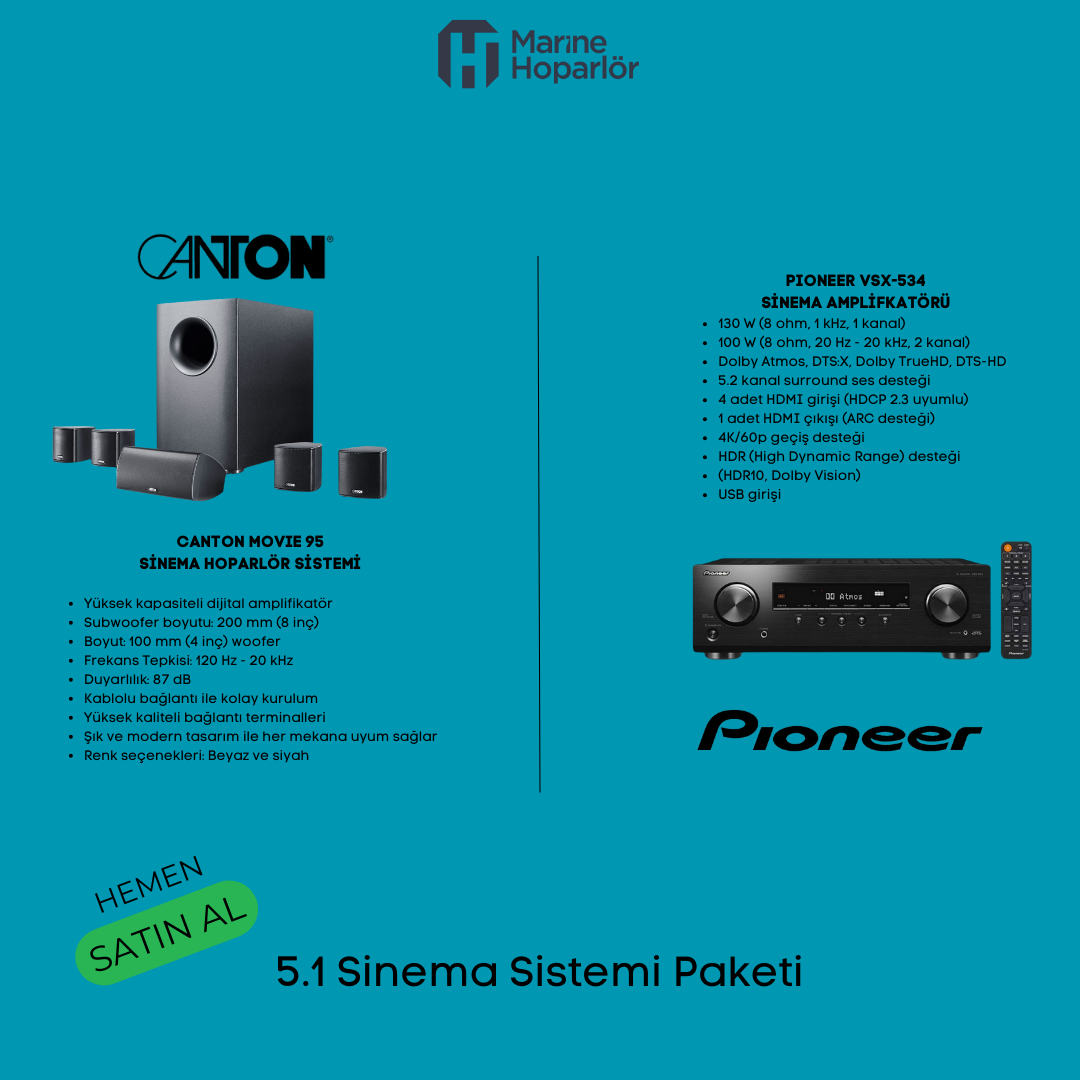 CANTON MOVIE 95 PIONEER VSX-534 SİNEMA SİSTEMİ