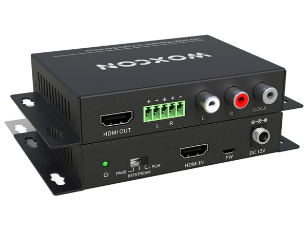 Woxcon HDMI 2.0 4K 60Hz 4:4:4 Repeater w Audio Extract De-Embedder