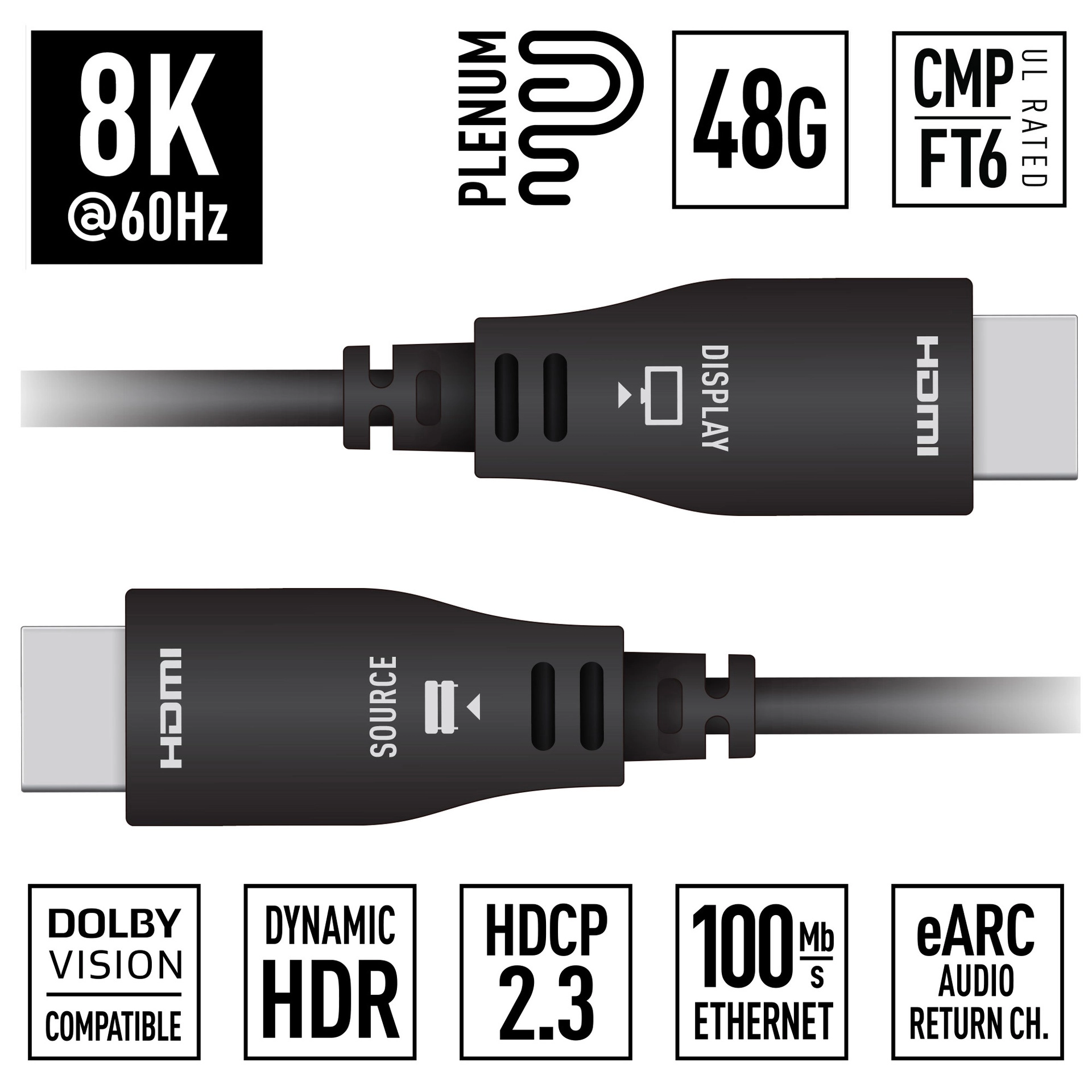 Key Digital KD-AOCH49P 49FT Active Optical HDMI Cable (Plenum Rated)