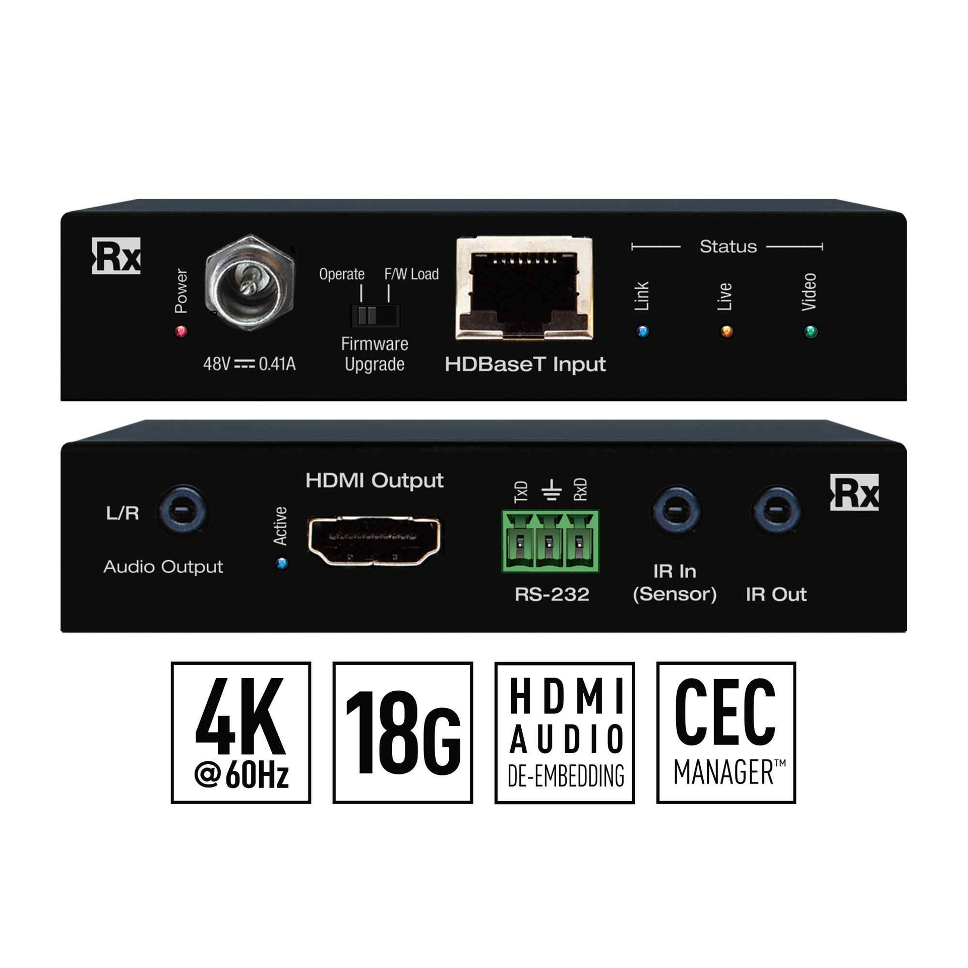 Key Digital KD-X40MRx 4K/18G HDBaseT Receiver (RX Only)