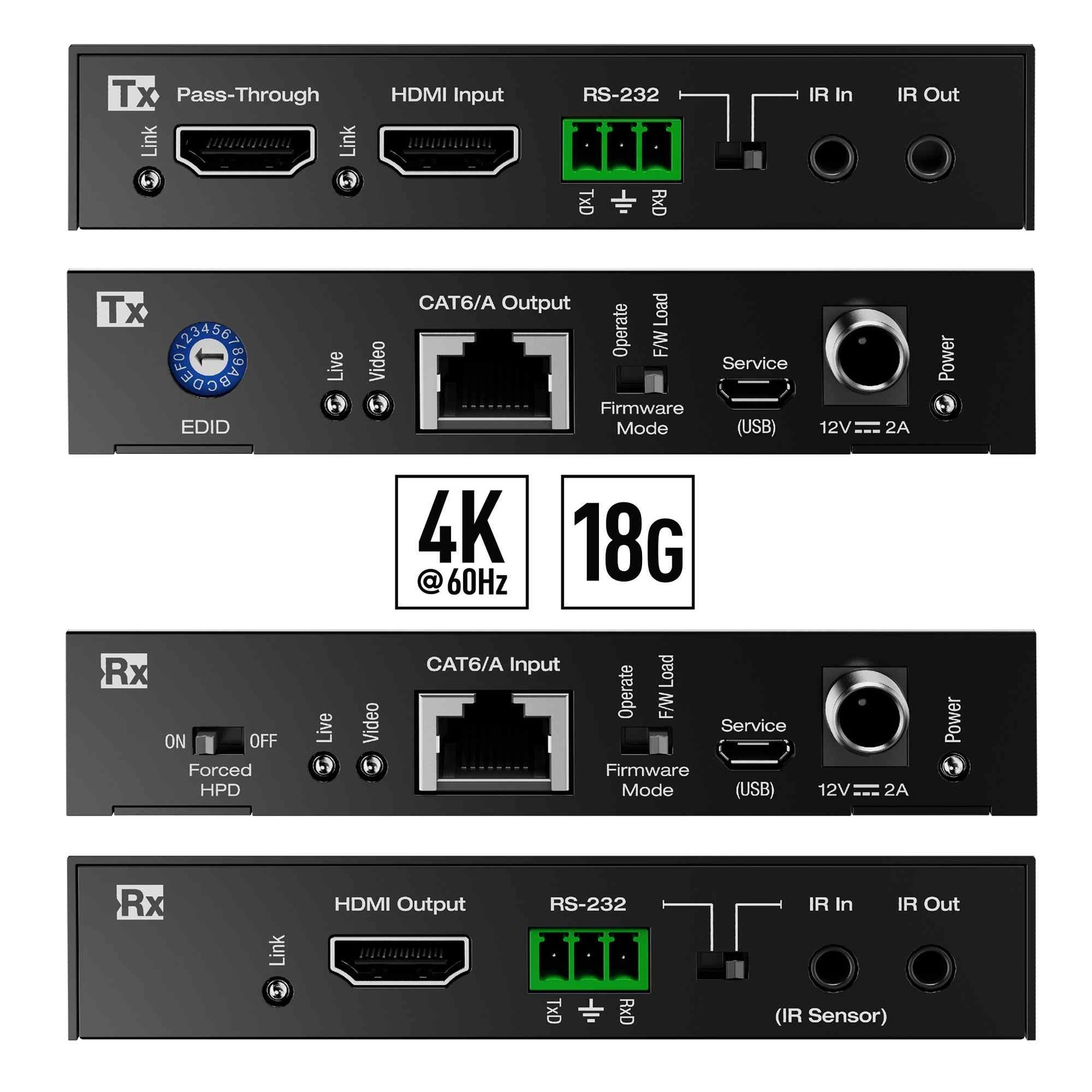 Key Digital KD-X444SP 4K HDMI over CAT Extender Kit (TX + RX)
