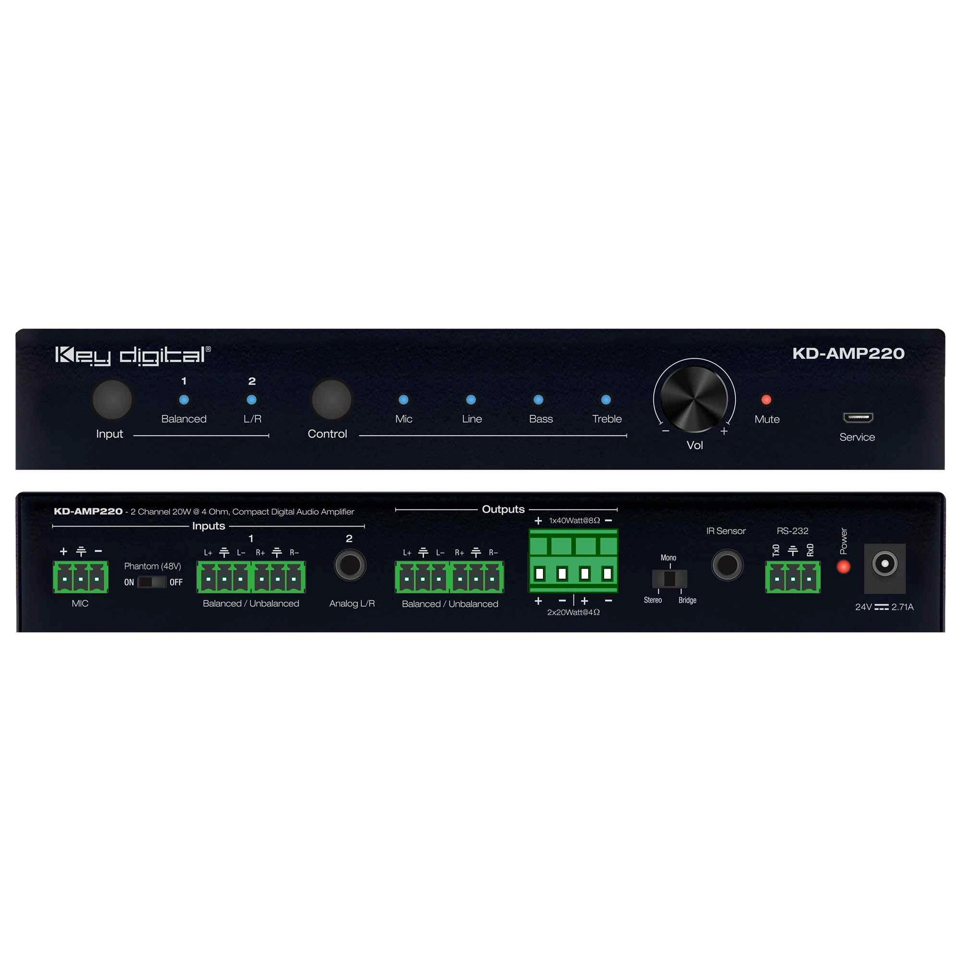 Key Digital KD-AMP220 Compact Mixer Amplifier