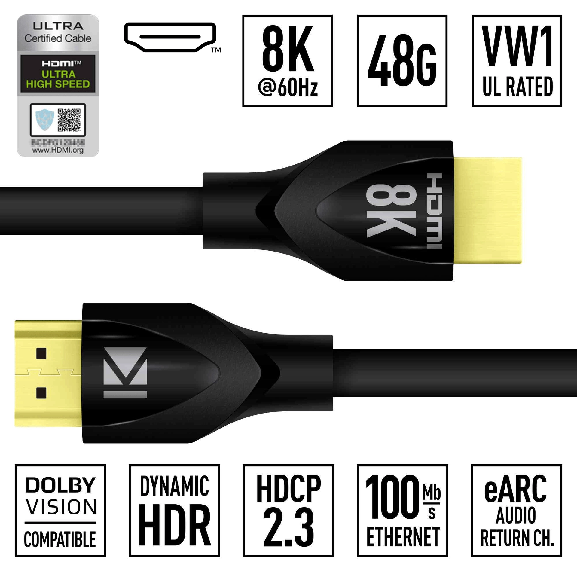 Key Digital KD-Pro8K3BX 3ft 8K Ultra High Speed HDMI Cable