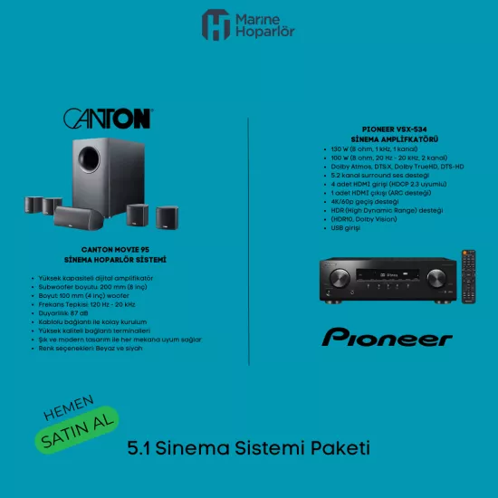 CANTON MOVIE 95 PIONEER VSX-534 SİNEMA SİSTEMİ
