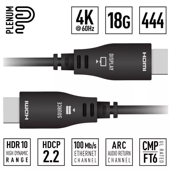 Key Digital KD-AOCH262P 262FT Active Optical HDMI Cable 