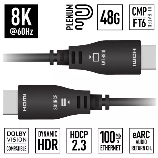 Key Digital KD-AOCH49P 49FT Active Optical HDMI Cable (Plenum Rated)