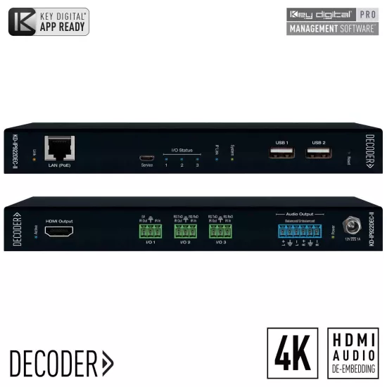Key Digital KD-IP922DEC 4K UHD AV over IP Decoder