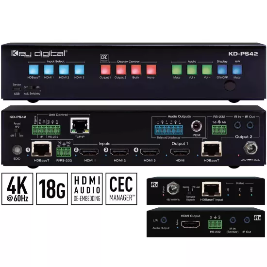 Key Digital KD-PS42 4K/18G Presentation Switcher