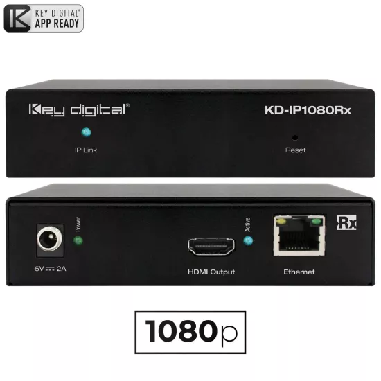 Key Digital KD-IP1080RX HDMI over IP Receiver (PoE)