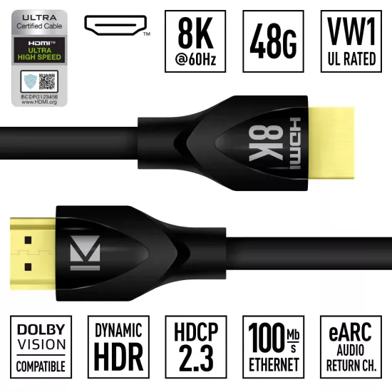 Key Digital KD-Pro8K3BX 3ft 8K Ultra High Speed HDMI Cable