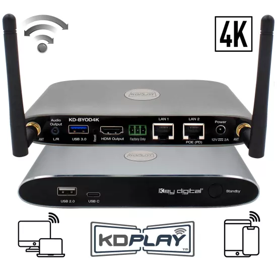 Key Digital KD-BYOD4K KDPlay Wireless Presentation Gateway