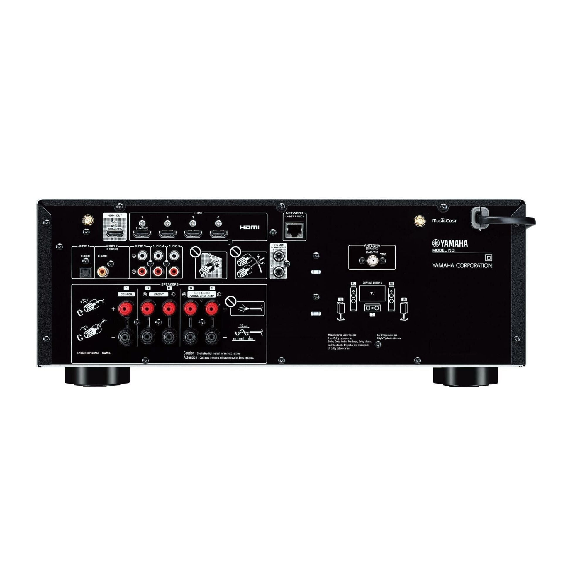 Yamaha RX-V4A | 5.2 Kanal AV Alıcısı | CINEMA DSP 3D | 4x HDMI Giriş / 1x Çıkış