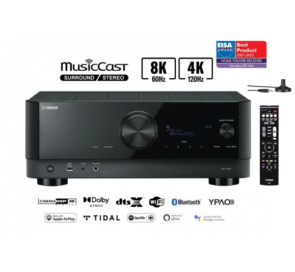 Yamaha RX-V6A | 7.2 Kanal 8K AV Receiver | CINEMA DSP 3D | Dolby Atmos | 7x HDMI